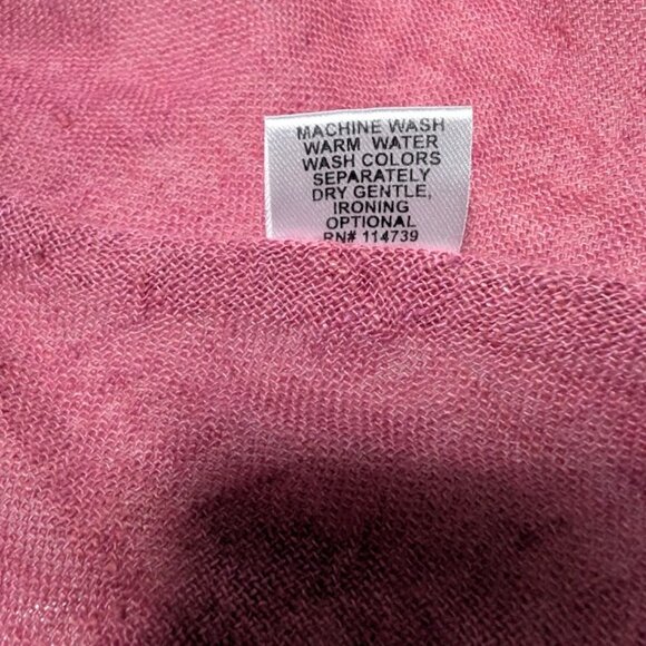 (L) Flax Linen Tunic Raspberry Pink - Picture 5 of 9